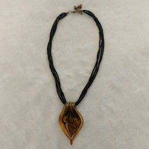 Glass Leaf Necklace